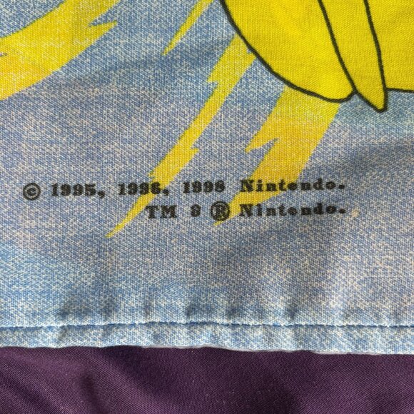 Vintage 90s Pokemon Pillowcase Pikachu Ash Nintendo Official Bedding Standard - Picture 3 of 4